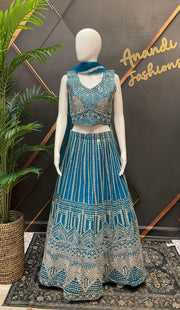 Heavy Work Net Lehenga Set - Party & Wedding Wear