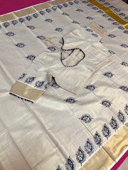 Krishna Print Kerala saree with Blouse