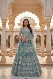 Women’s Blue Party Wear Lehenga Set – Plus Size