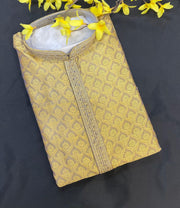 Gold Shade Men’s Wear Kurta Pajama Set