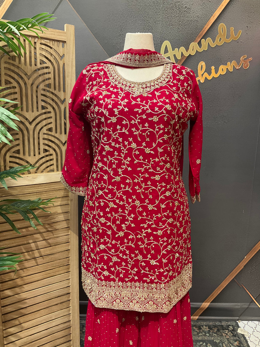 Party Wear Pink Sharara set