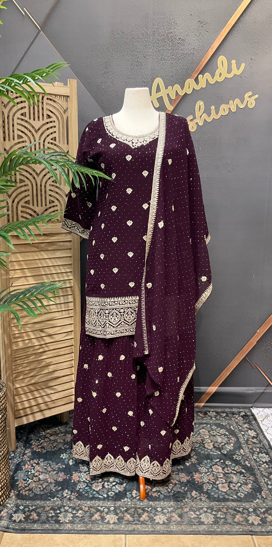 Plus Size /46 Georgette Sharara Set