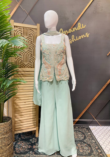 Pastel Colors Stylish Party Wear Palazzo/Sharara set