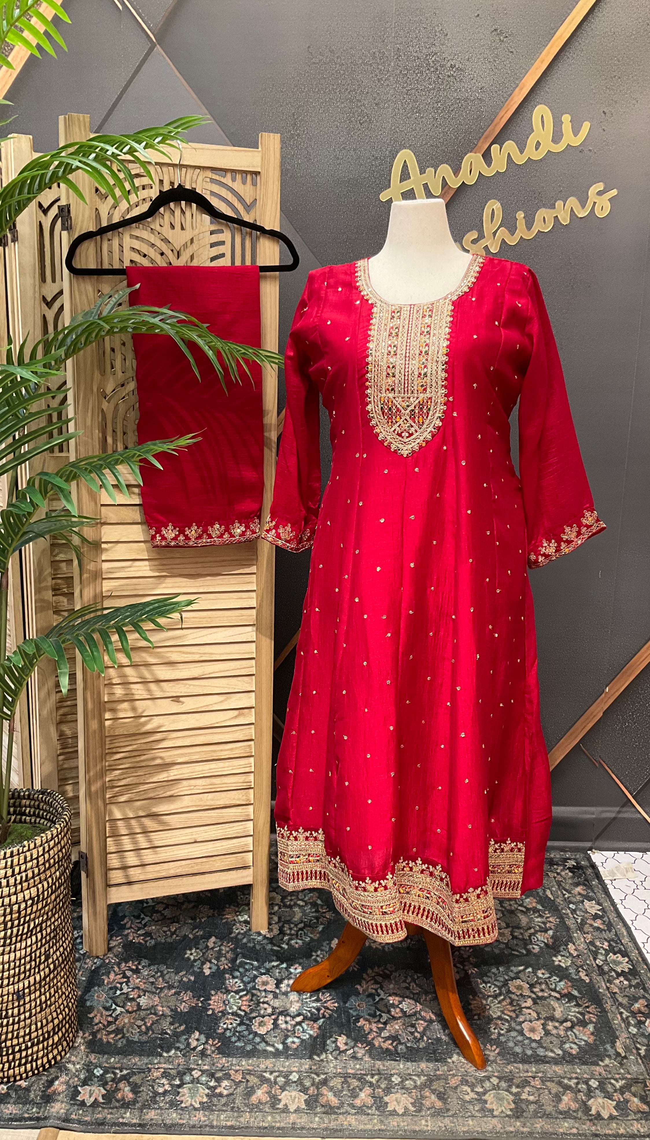 Plus size Party Wear Anarkali Kurti set- Size 46/48