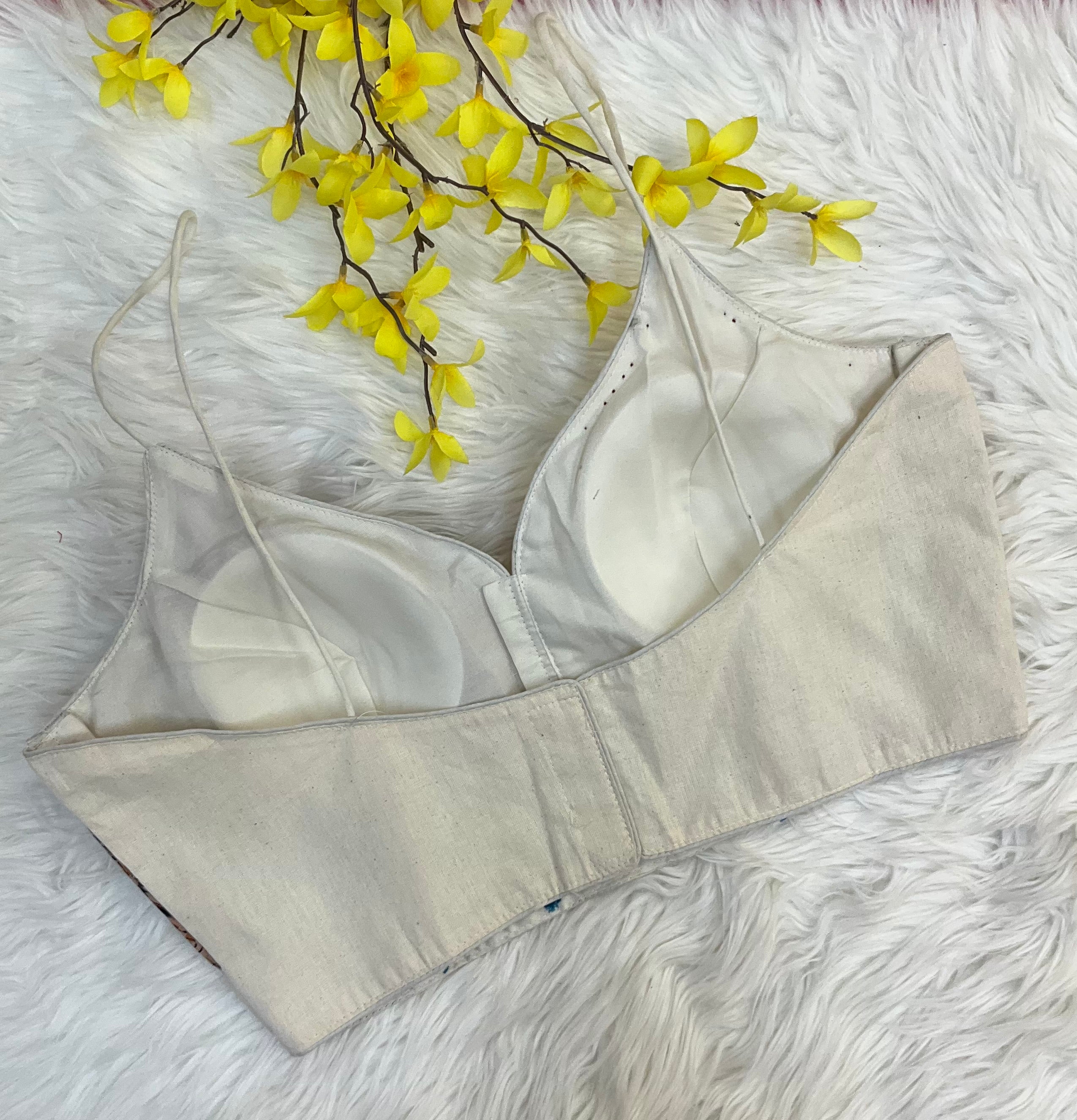 Fancy Thin Strap Kalamkari Blouses in Cotton- Size 38