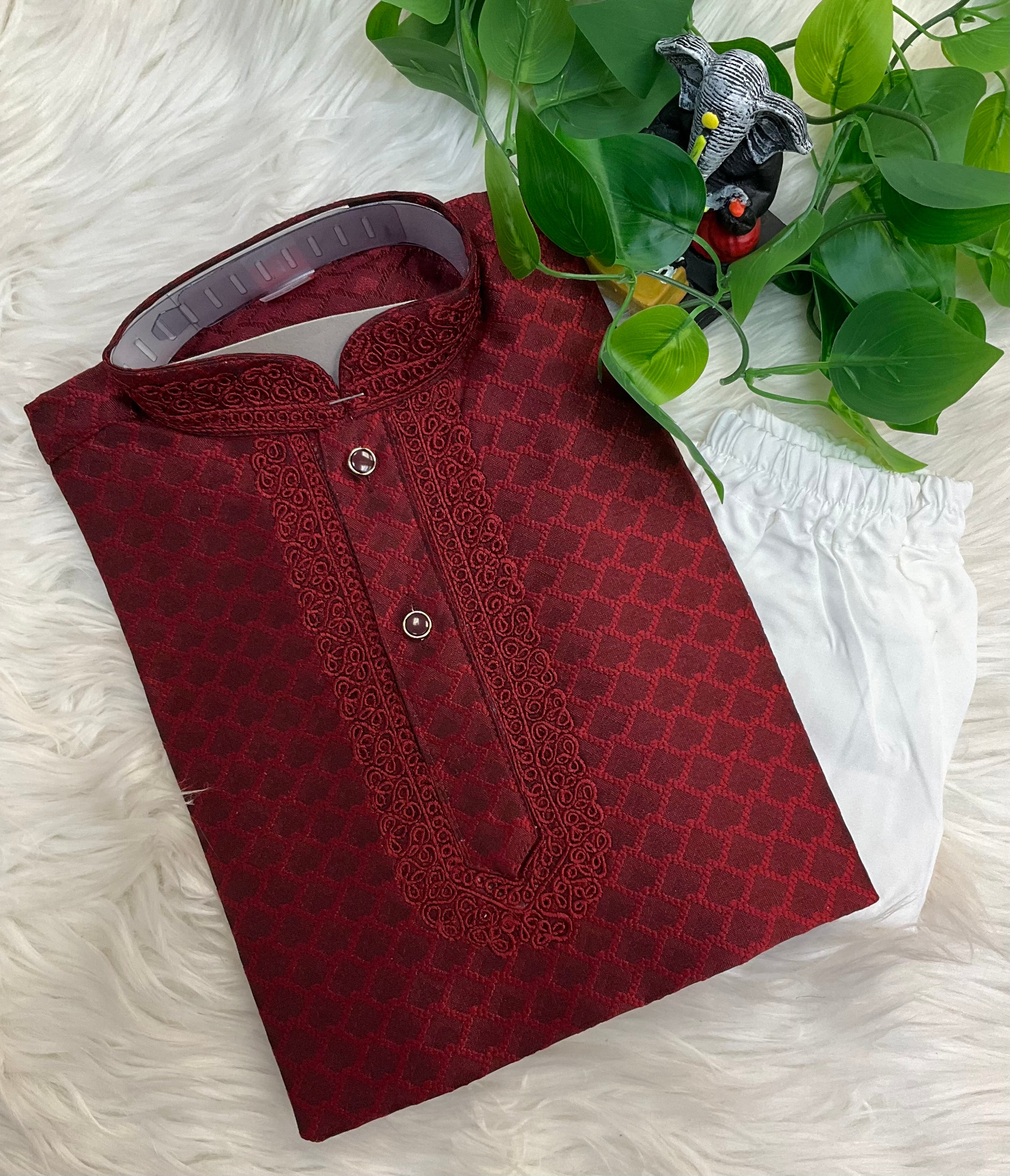 Maroon - boys kurta set