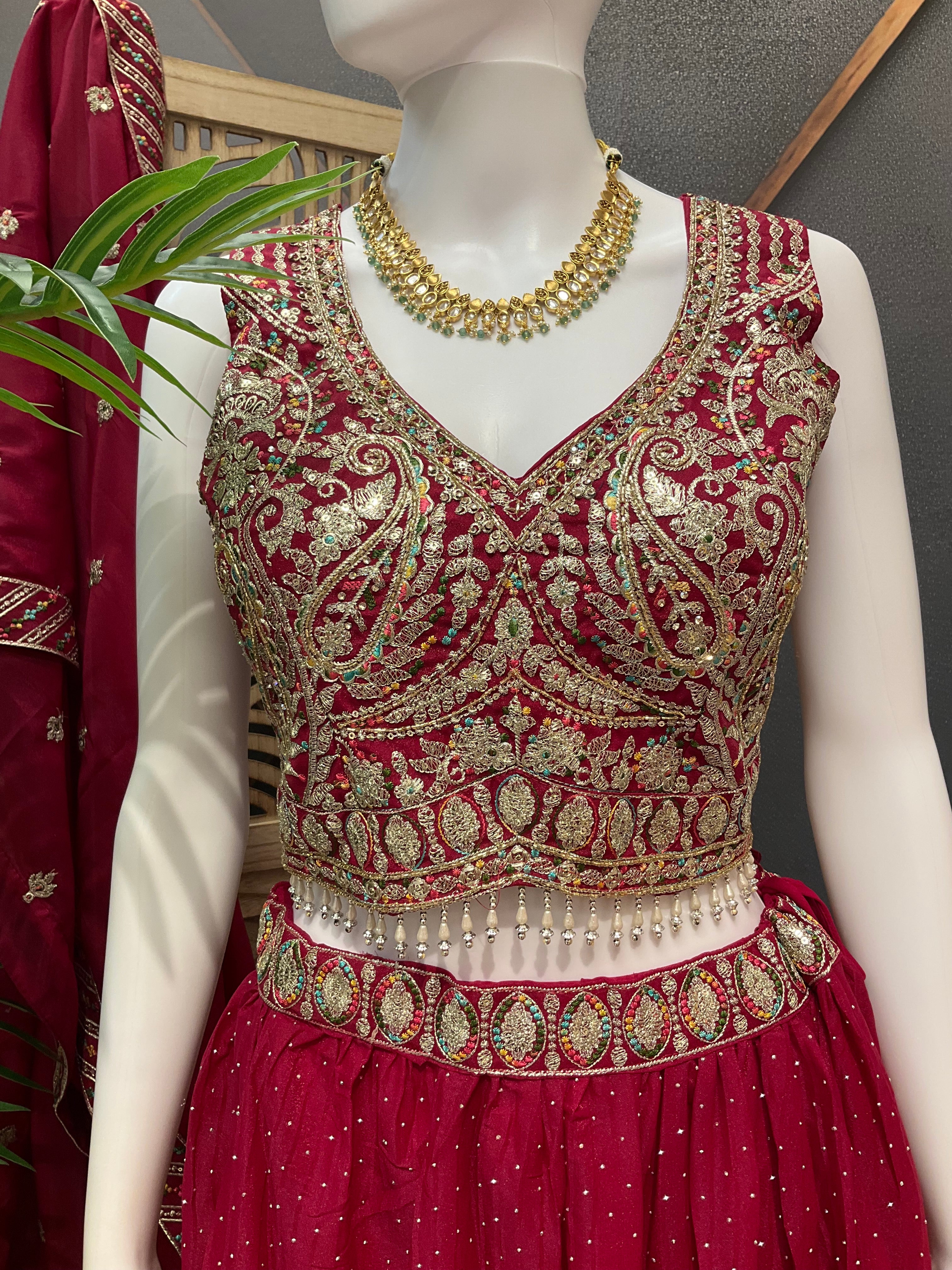 Heavy Party Wear Lehenga set with Embroidery work