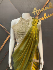 Green Ready to Wear Party wear saree