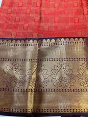 Semi silk Red Kanjeevaram saree