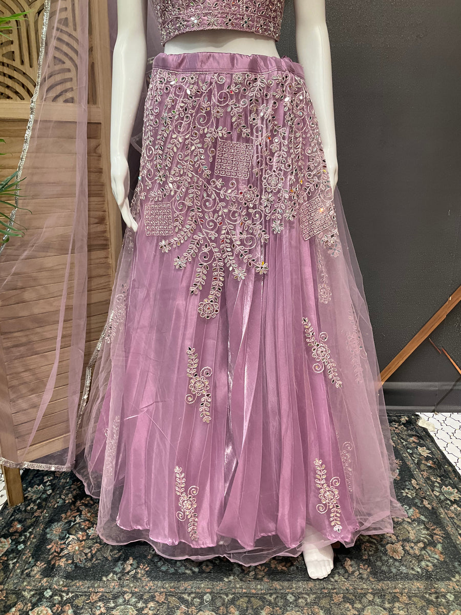 Heavy Work Lavender Lehenga set
