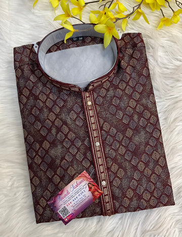 Maroon Fancy- Party Wear Mens Wear kurta set