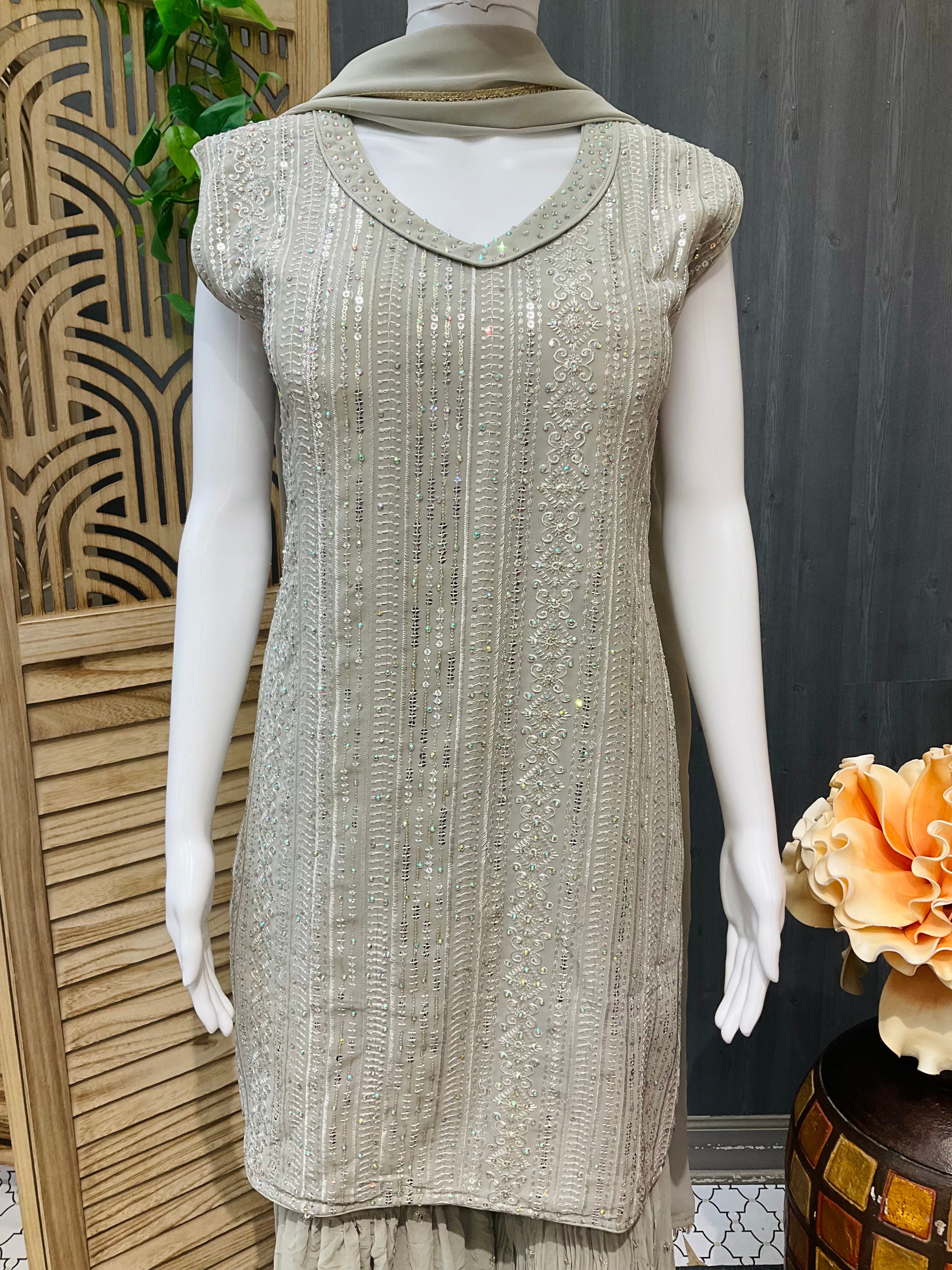 Grey Gharara / Sharara set