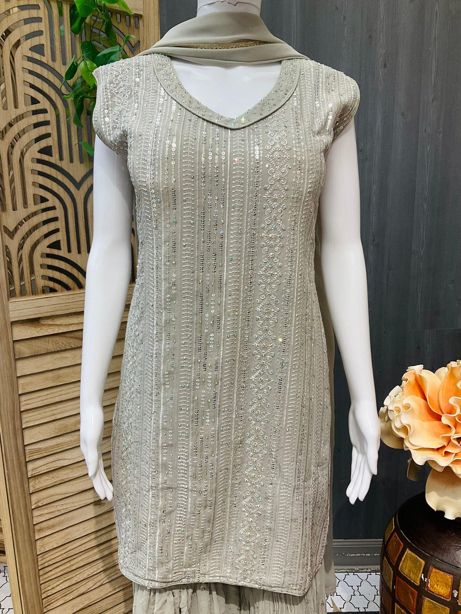 Grey Gharara / Sharara set