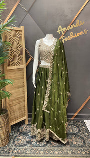 Green Party Wear Lehenga set