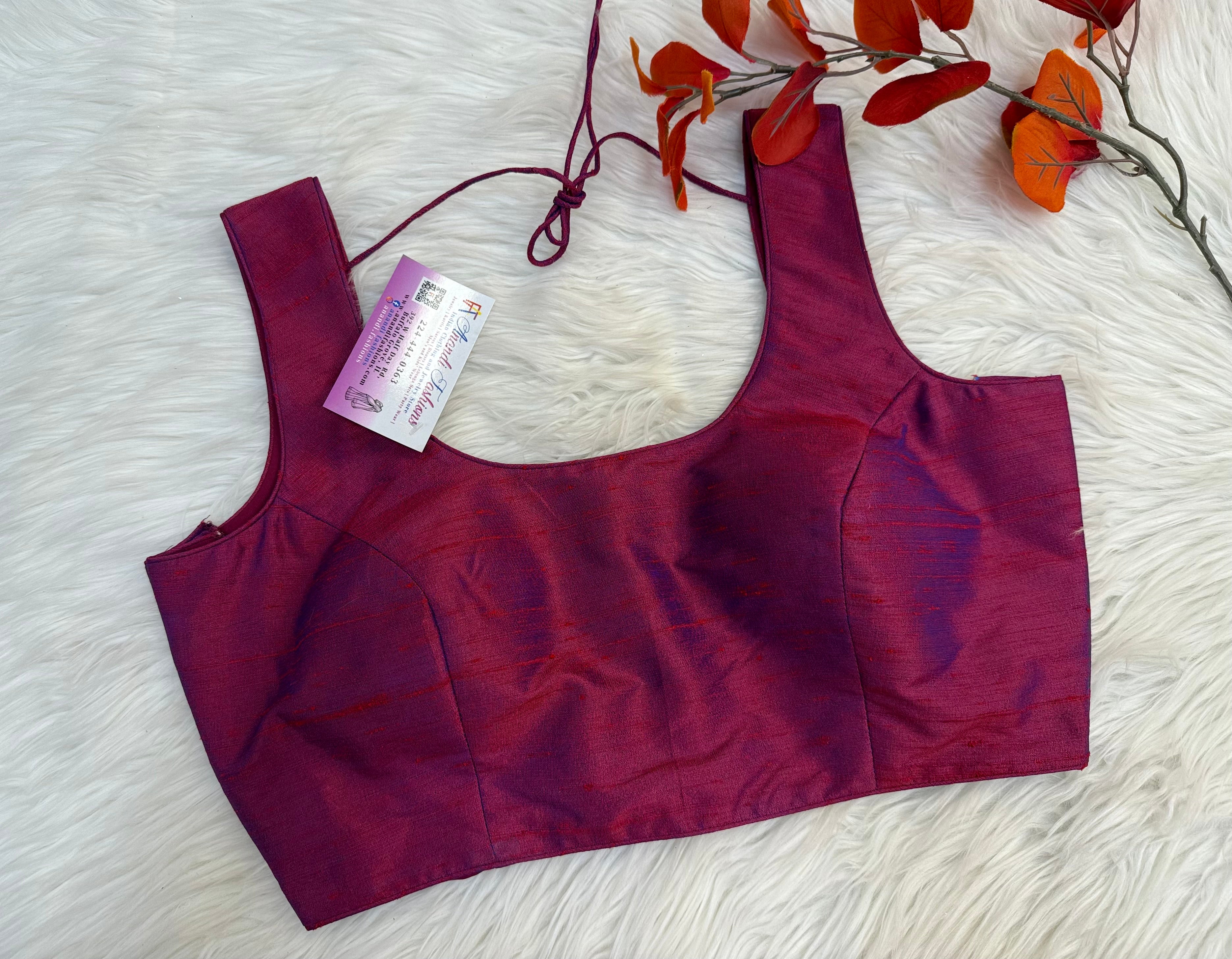 Dark Pink Sleeveless Blouse