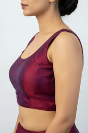 Dark Pink Sleeveless Blouse