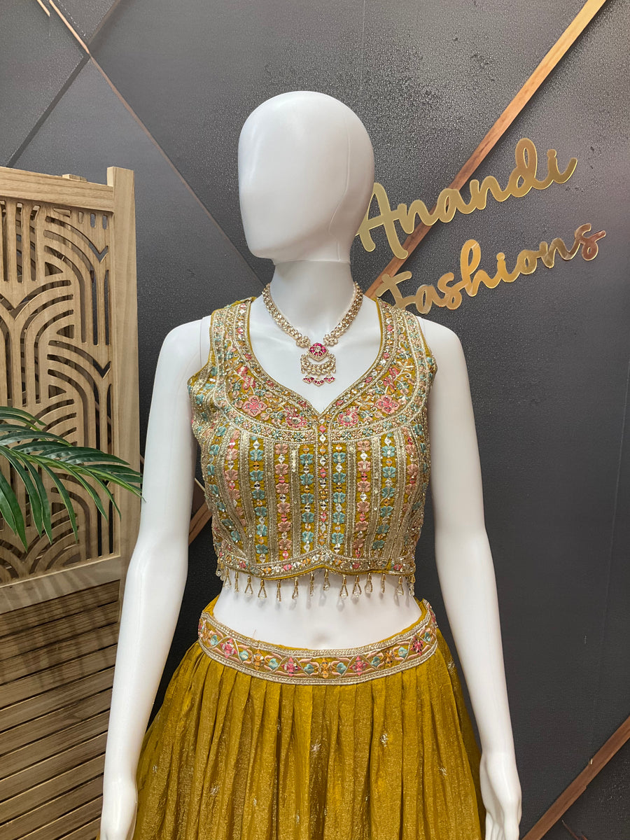 Yellow - Party Wear Lehenga set