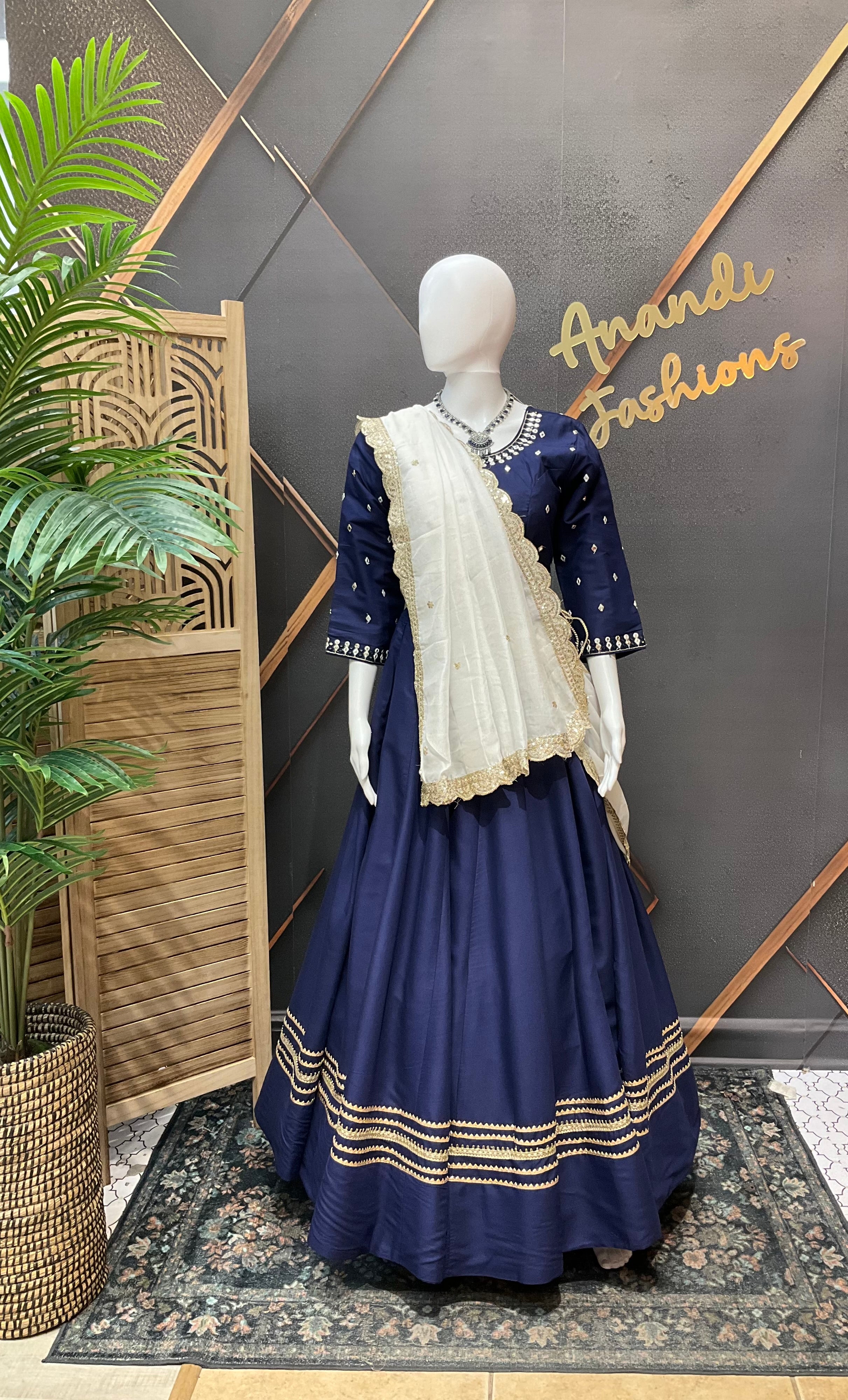 Women's Blue Garba Chaniya Choli Set