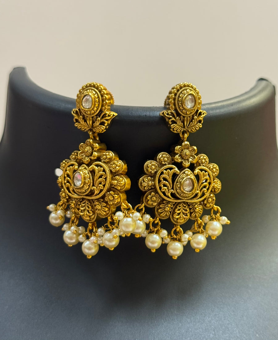 Antique Finish Kundan Necklace set