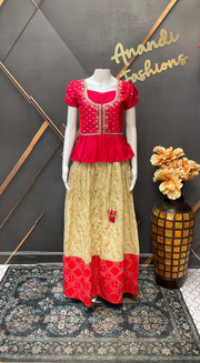 Pink Pattu Pavada set