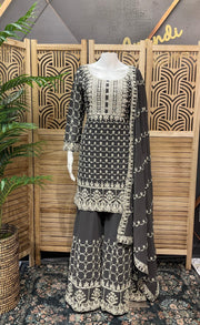 Heavy Designer Embroidery Sharara Set - Premium Party Wear