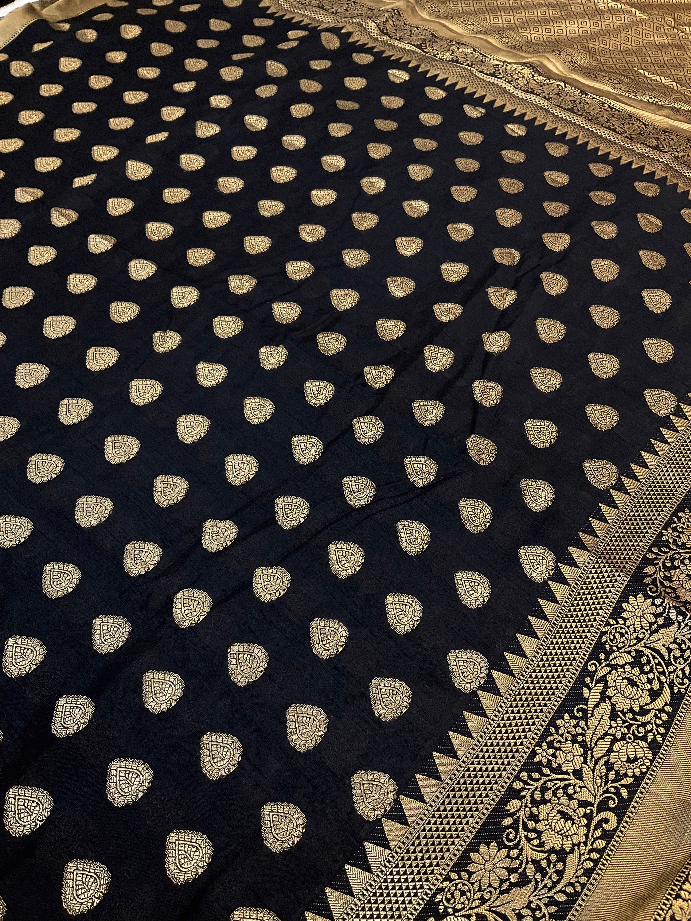 Black Chiffon saree image 1