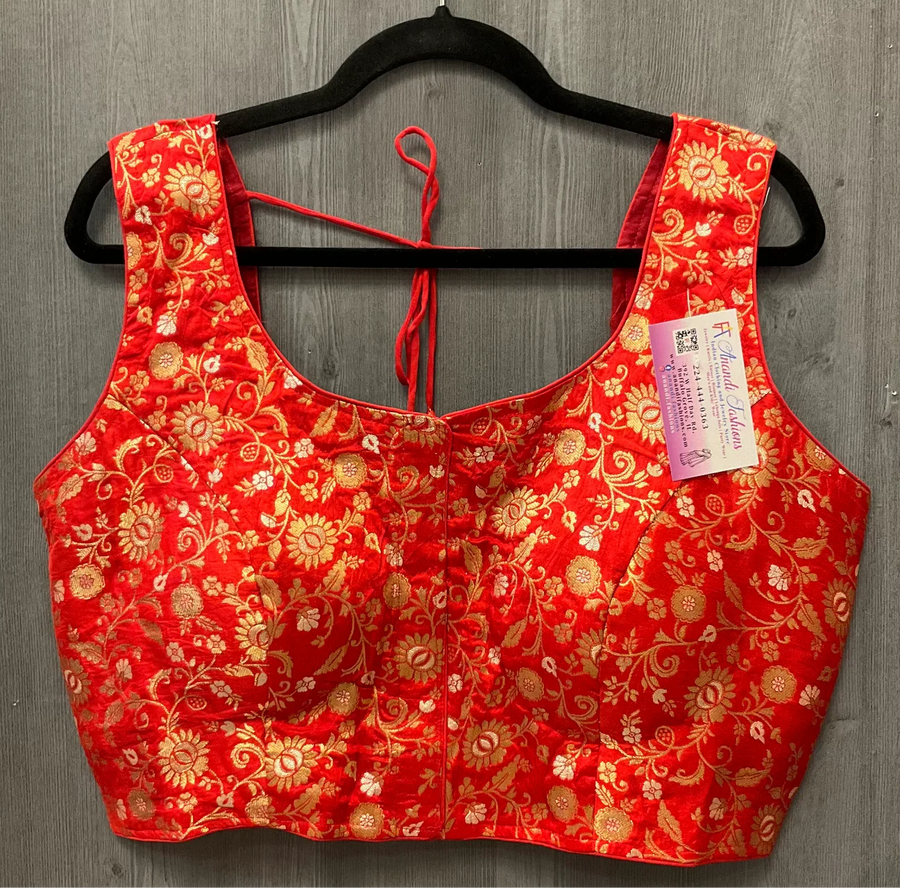 Front Opening Brocade Blouse Size 42 (Fits up to 44) - Designer Blouse