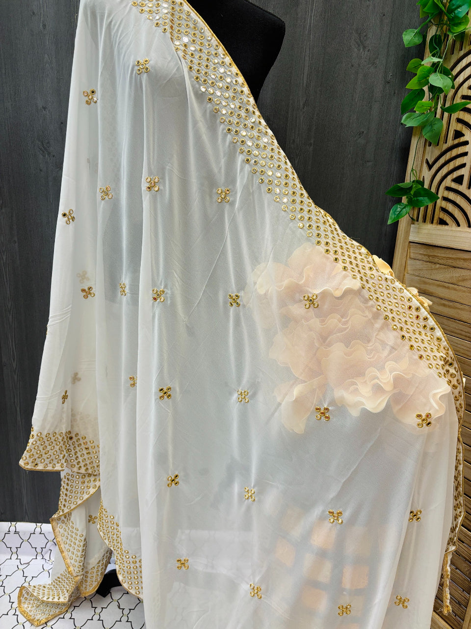 Georgette Dupattas with foil mirror  image 2