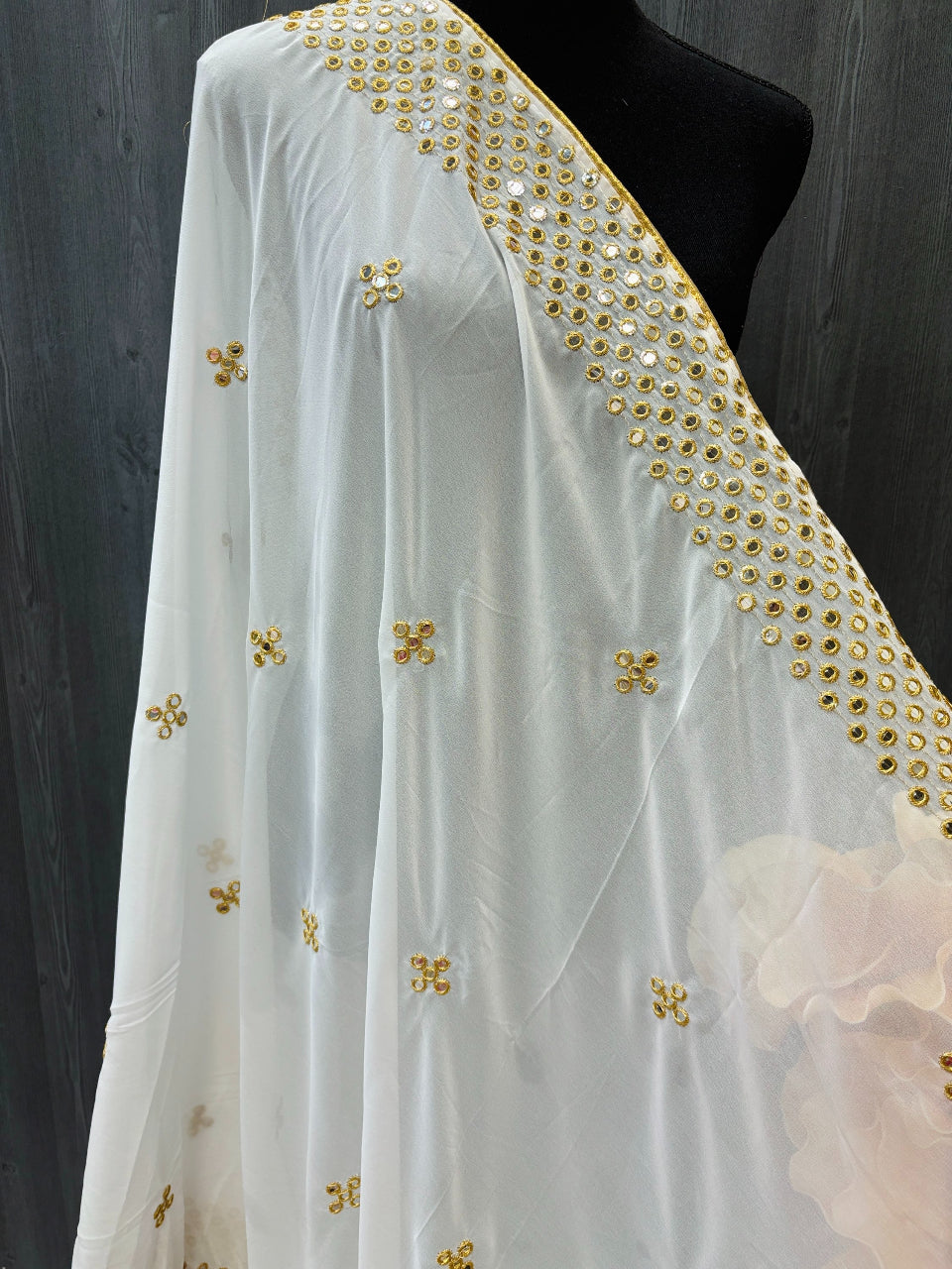 Georgette Dupattas with foil mirror  image 3