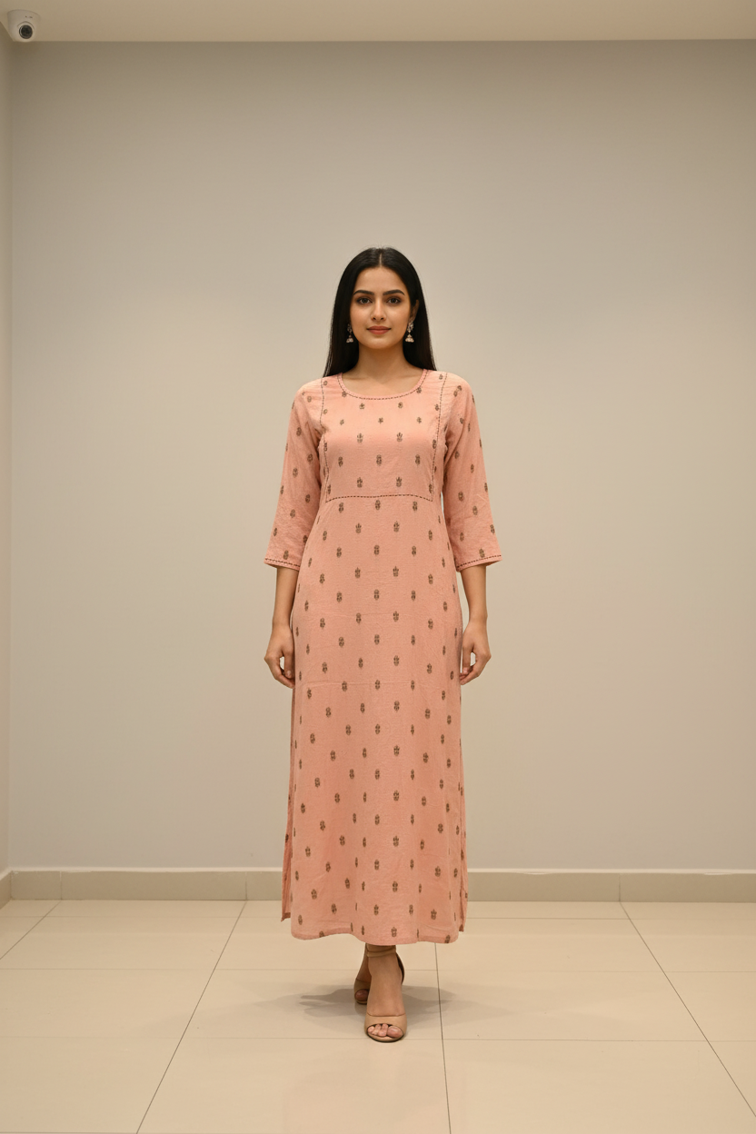 Peach Color Kurti