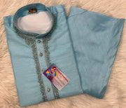 kurta pajama for men - Vibrant Colors Silk Mens Kurta with Embroidery