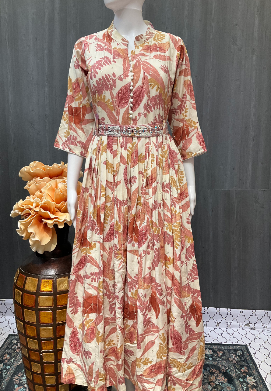 Semi Party Wear - White Anarkali Dress image 0