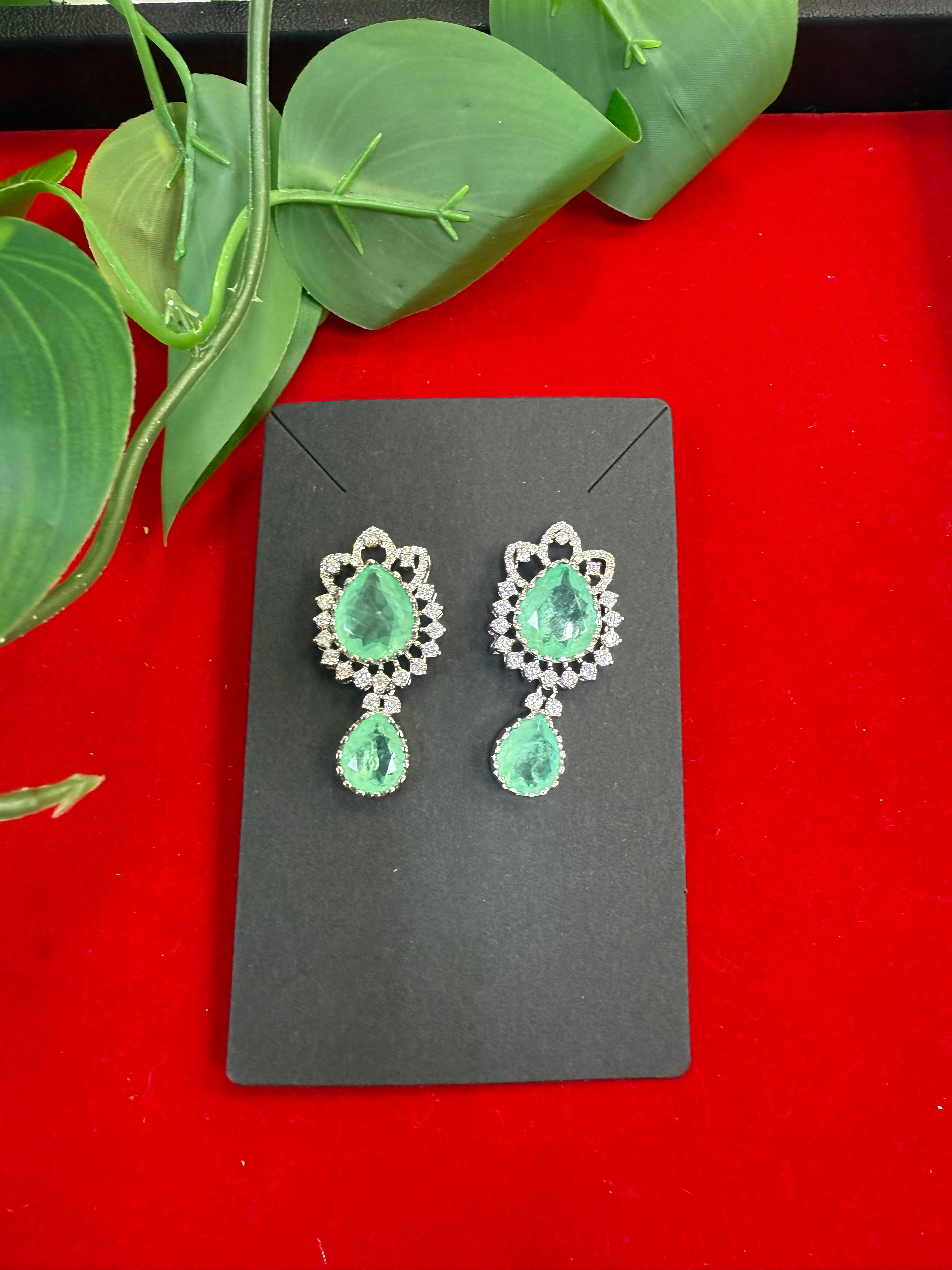 Silver Finish CZ Earrings/Studs image 4