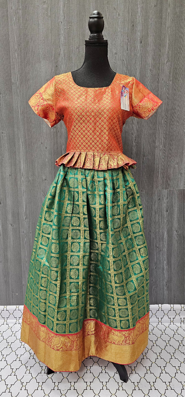 Pattu Pavadai - South Indian Traditional Pattu Langa/Pavadai set- Size 38 image 1