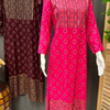 Long Rayon Anarkali Kurtis with Gold Print and Mirrors