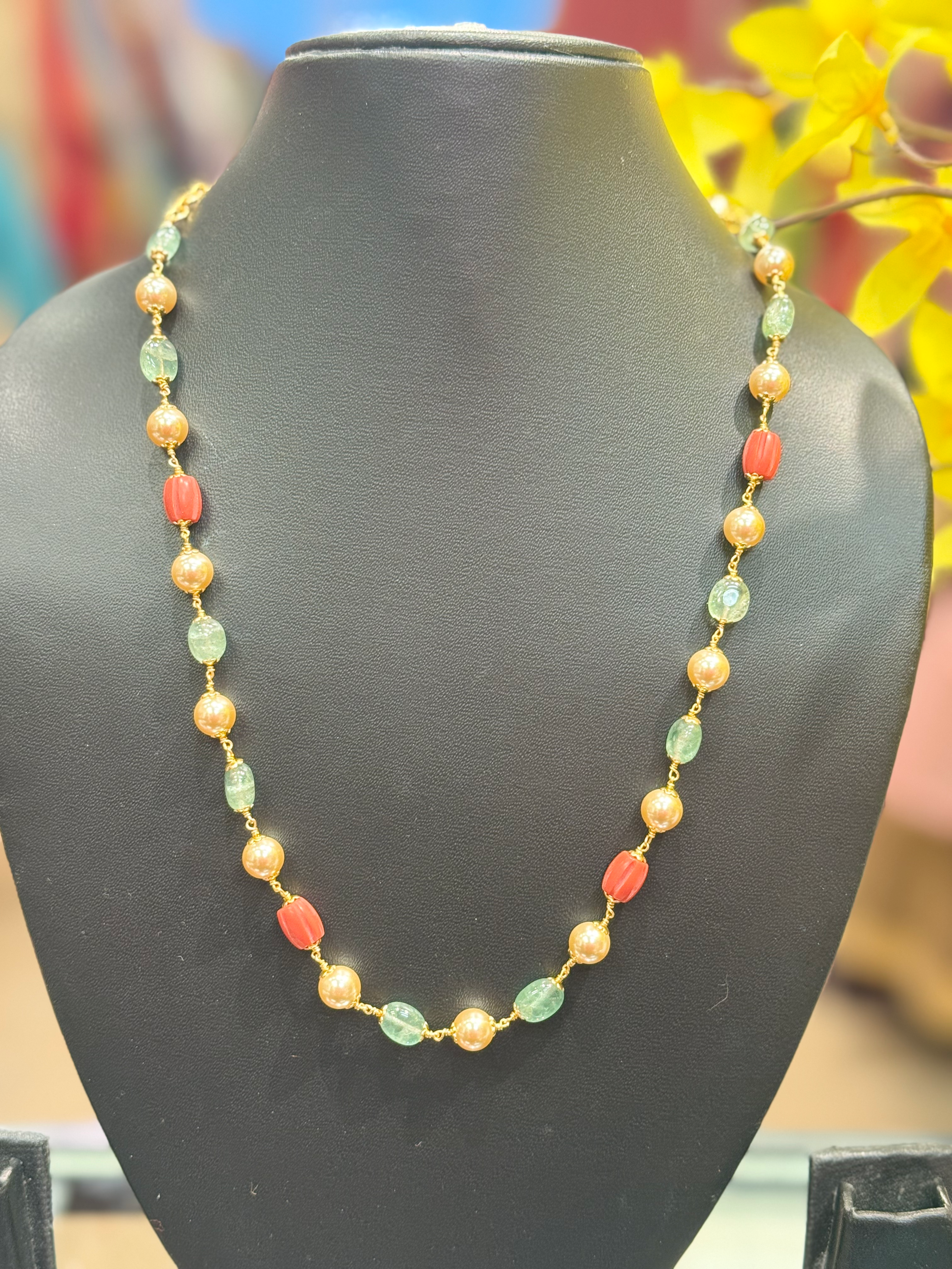 Coral & Pearl Mala image 0