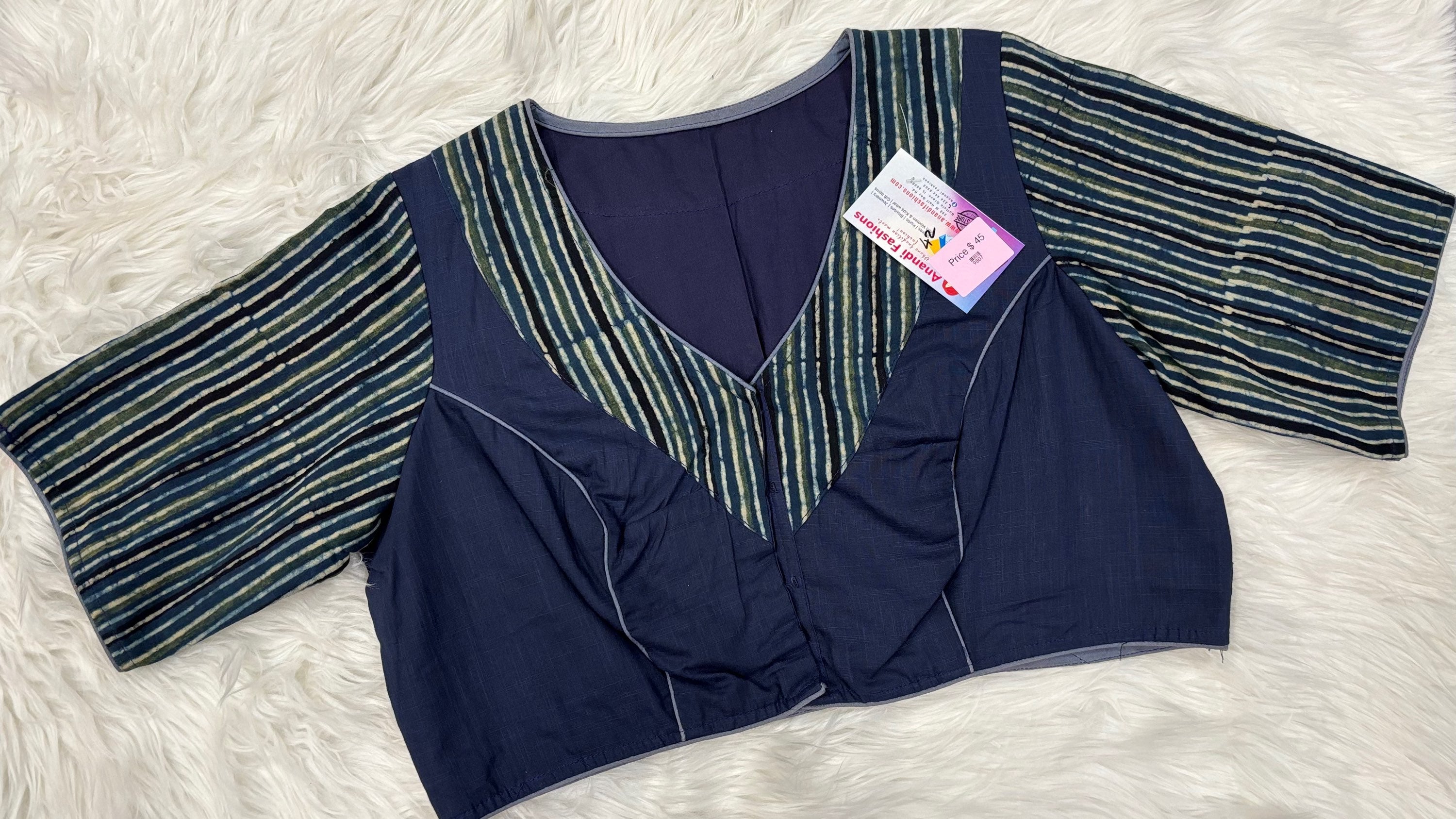 Pure Cotton  front opening linning blouse - Size 42 image 0