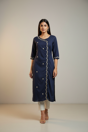 Navy Blue Cotton Kurti - size 36/38