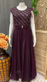 Long Party Wear Dress - Elegant Ethnic Gown for Special Occasions