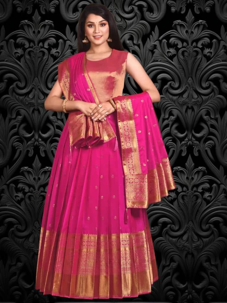 Indian Party Dresses - Heavy Silk floor length party wear dress Size 40 image 0