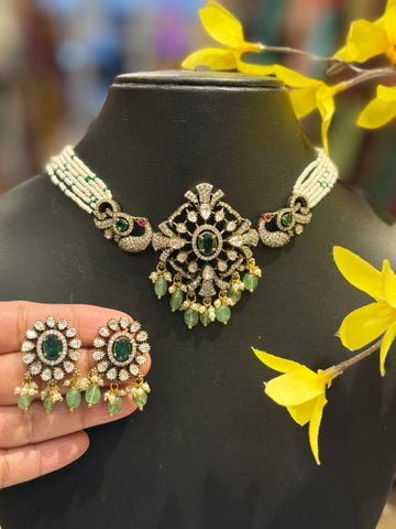 Party Wear - Victorian Choker/Necklace set with Pearls