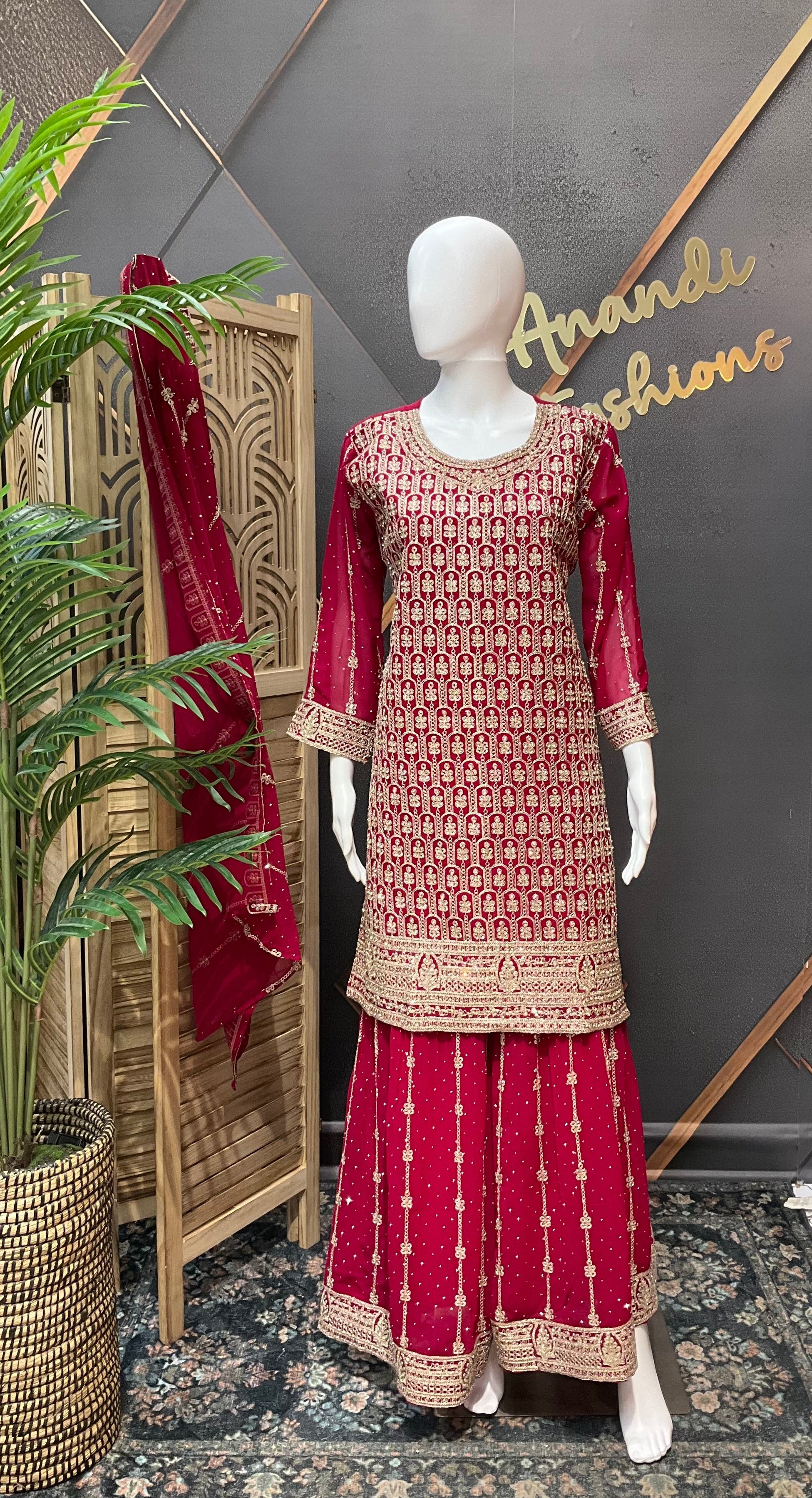Pink Party Wear Sharara set