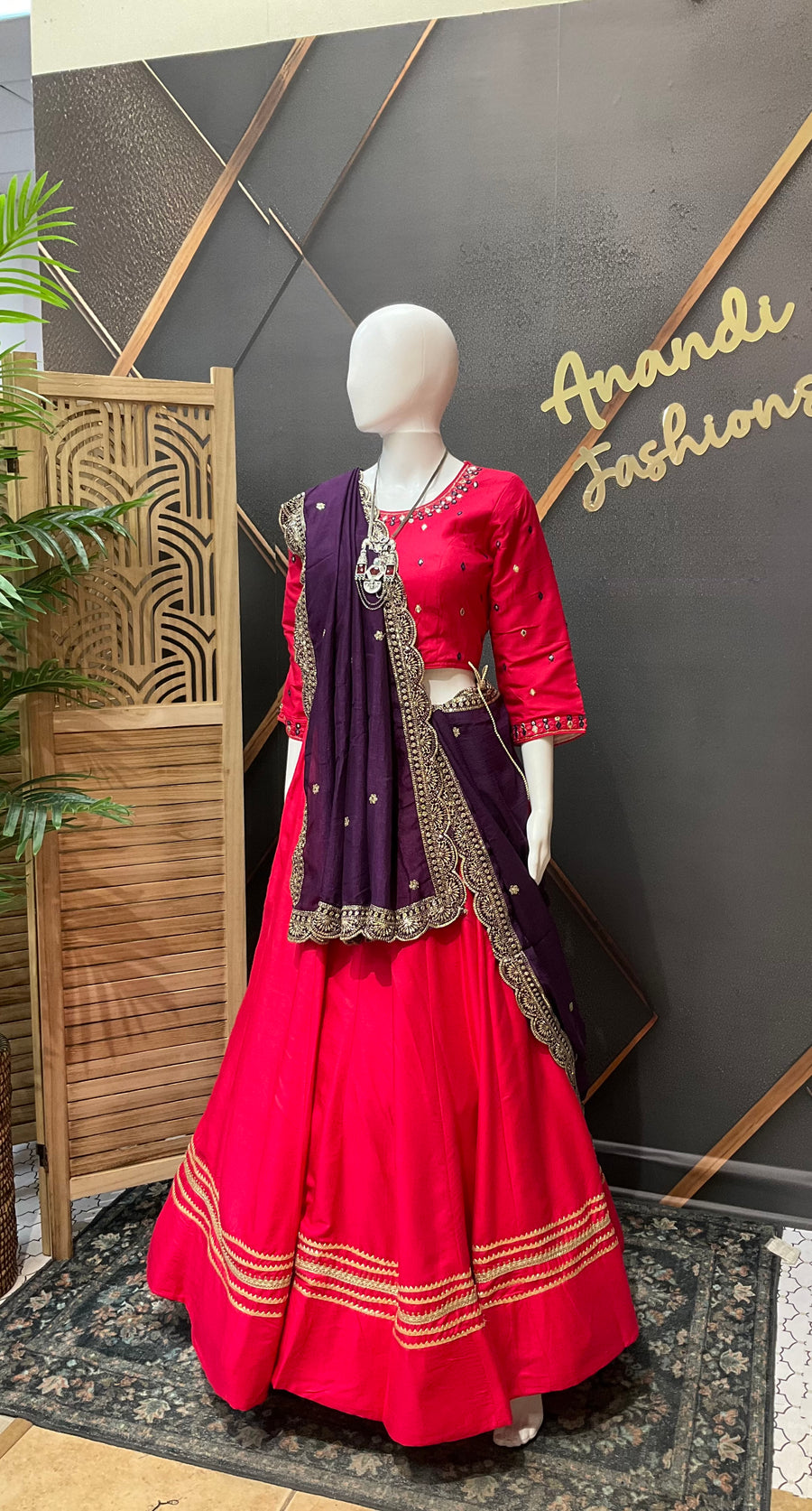 Pink Garba Chaniya Choli set