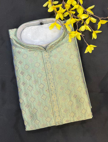 Premium- Pastel Green color Men’s Wear Kurta Pajama set