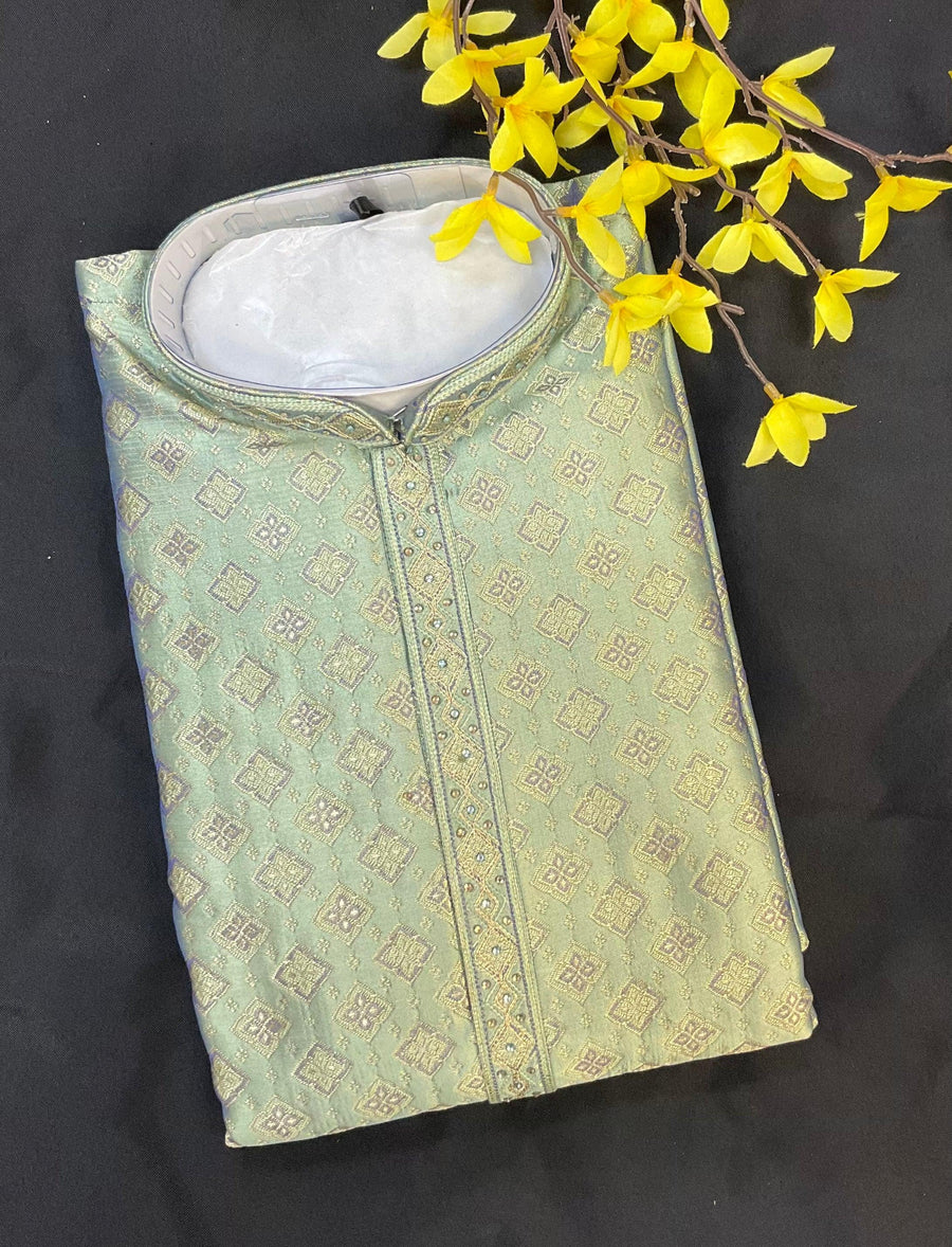 Premium- Pastel Green color Men’s Wear Kurta Pajama set