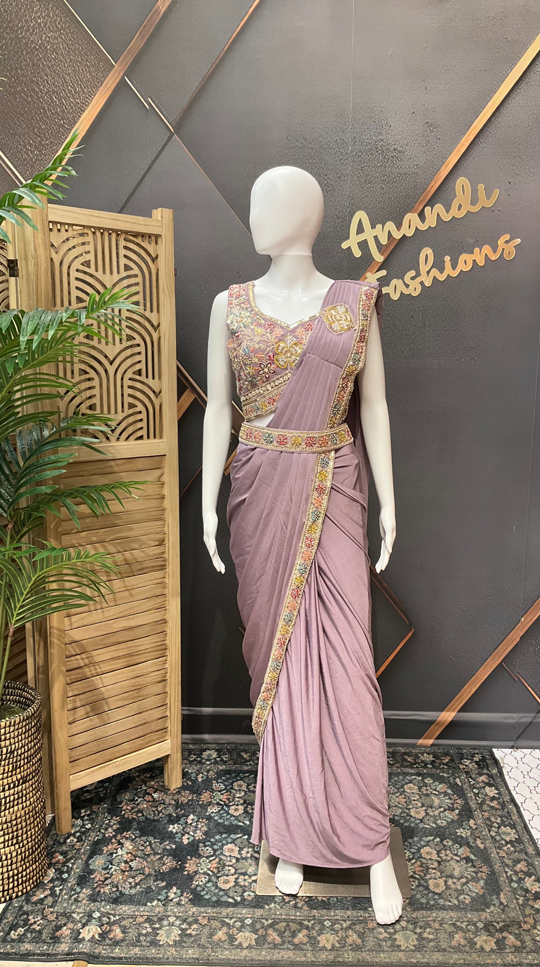 Lavender Ready to wear saree