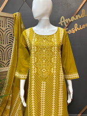 Mustard Yellow Pure Soft Cotton Kurti set