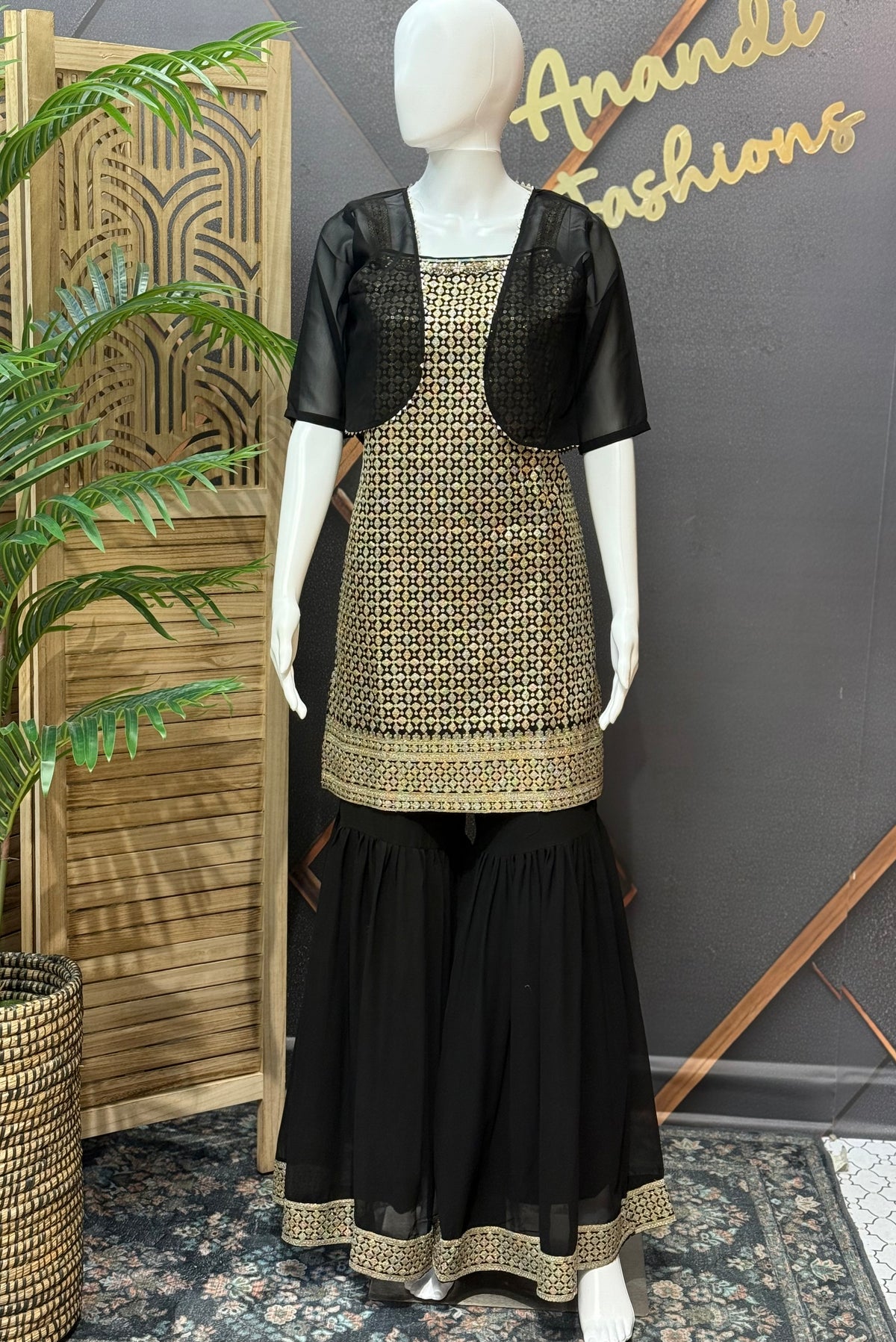 Teenage Girls - Black Sharara set