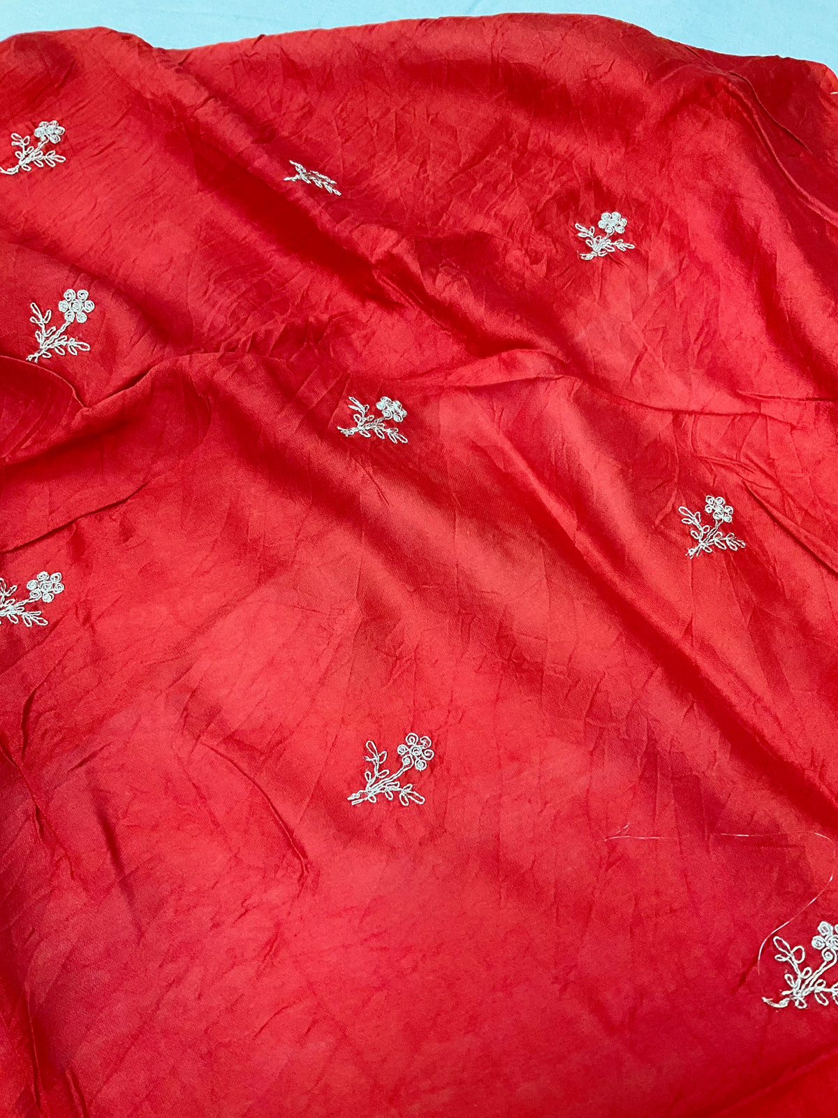 Red Bandhini Georgette saree