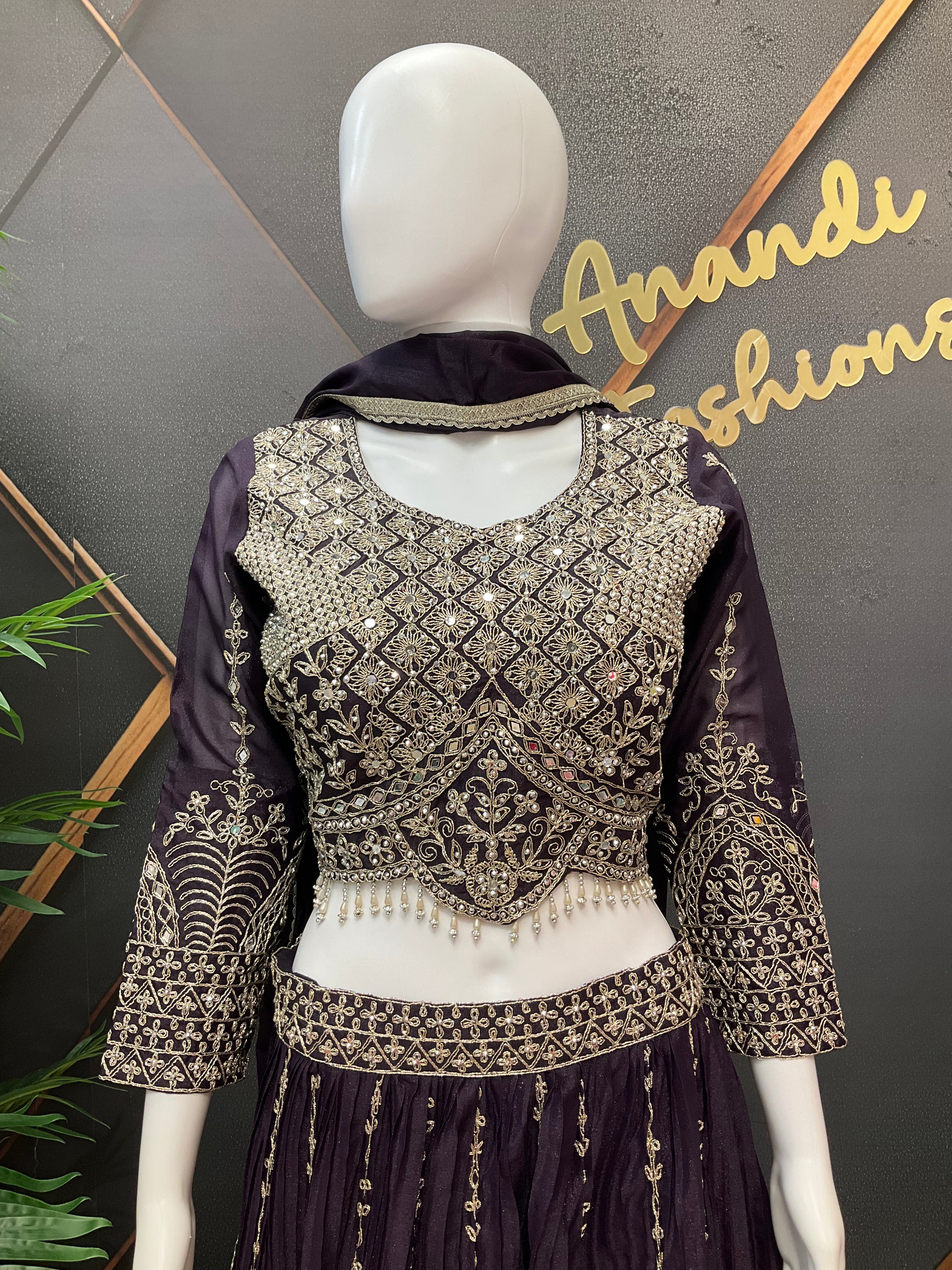 Dark Colors - Party Wear Lehenga set